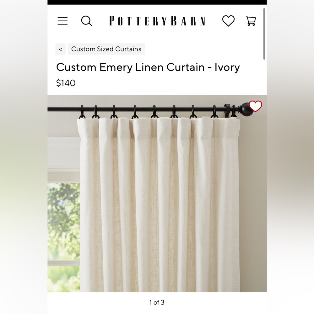 Pottery Barn Emery Linen Curtain